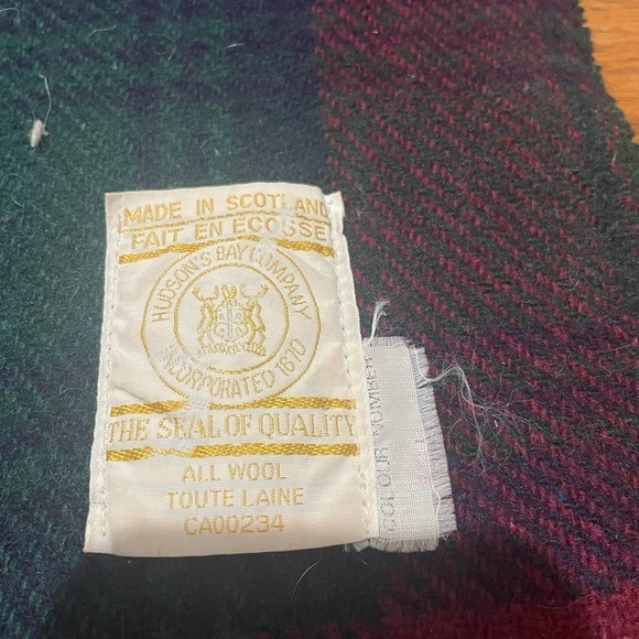 MADE in Scotland 100% Wool Vintage Hudson’s Bay Plaid Throw 60x42 - Picture 6 of 6